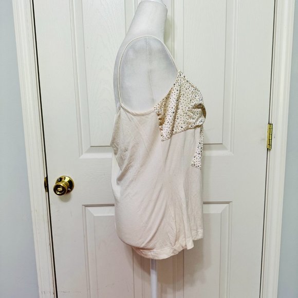 ST. JOHN EMBELLISHED BOW IVORY CAMISOLE TANK TOP SZ 12 RETAIL $495 - Picture 3 of 8